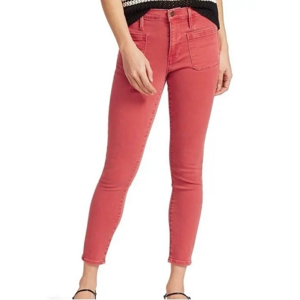Frame Denim LeBardot Skinny Ankle Jeans in Cherry Size 26